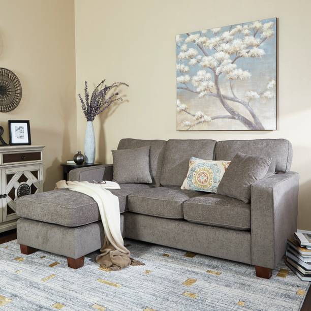 Comfort Couch Marbio 3 Seater Fabric L Shaped Convrtable Sectional Sofa Set for Living Room Fabric 3 Seater  Sofa