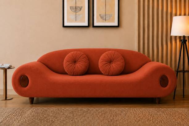RM HOME Designer Curved Premium Contemporary Luxury Soft Comfor Fabric 3 Seater Sofa