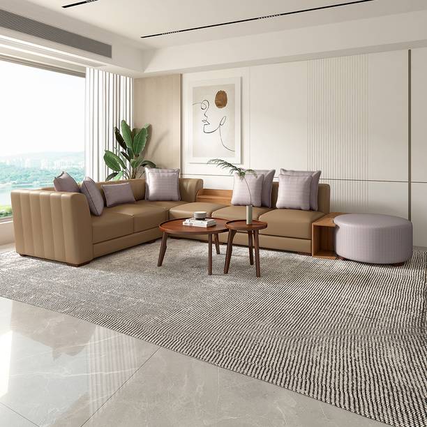Durian Durian Meraki Leatherette 6 Seater Sofa