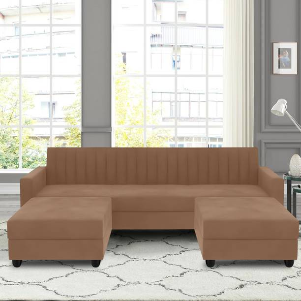 Vansh Furniture Premium Quality Velvet Fabric 5 Seater  Sofa