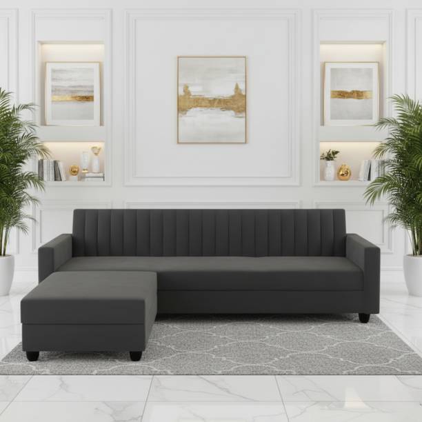 WAKESURE Premium Quality Velvet Fabric 4 Seater  Sofa