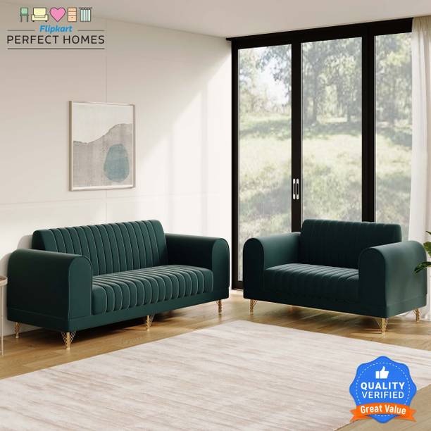 Flipkart Perfect Homes Interio Crafted To Seat 3+2 with Mosa Fabric l Ioffice Living & Guest Fabric 5 Seater  Sofa