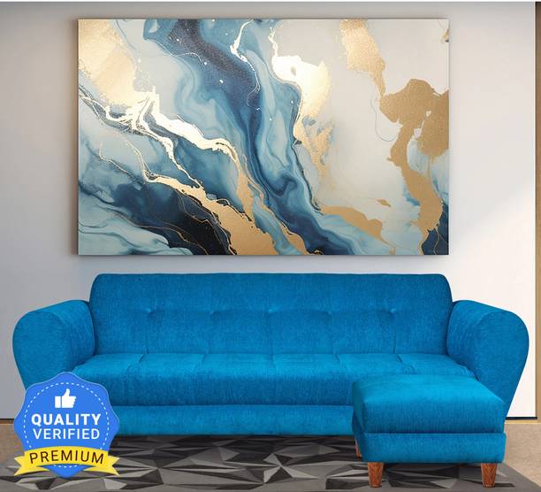 Seventh Heaven Milan 4 Seater Sofa with Ottoman, Chenille Molfino Fabric: 2 year Warranty Fabric 4 Seater  Sofa