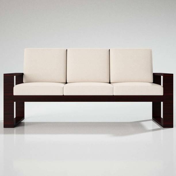 Wopno Furniture Pure Sheesham Wooden 3 Seater Sofa for Living Room Bedroom Guest Room Hall Fabric 3 Seater Sofa