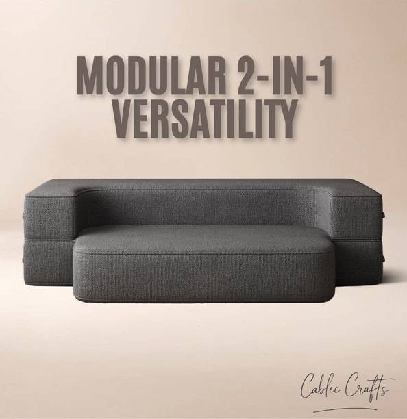 Cablec Crafts Cablec Crafts Titan Convertible Floor Sofa & Modular Sleeper Couch Fabric 3 Seater  Sofa