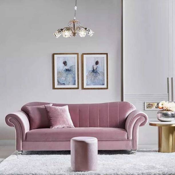 India wood mart WOODEN MODERN SOFA FOR LIVING ROOM WOODEN SOFA Fabric 3 Seater  Sofa