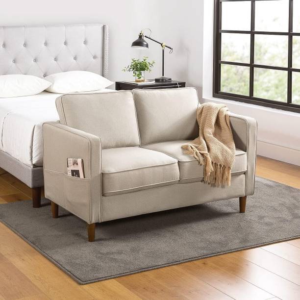 Flipkart Perfect Homes Solid Wood Framed Upholstered Two Seater Fabric Sofa For Living Room | Office | Fabric 2 Seater  Sofa