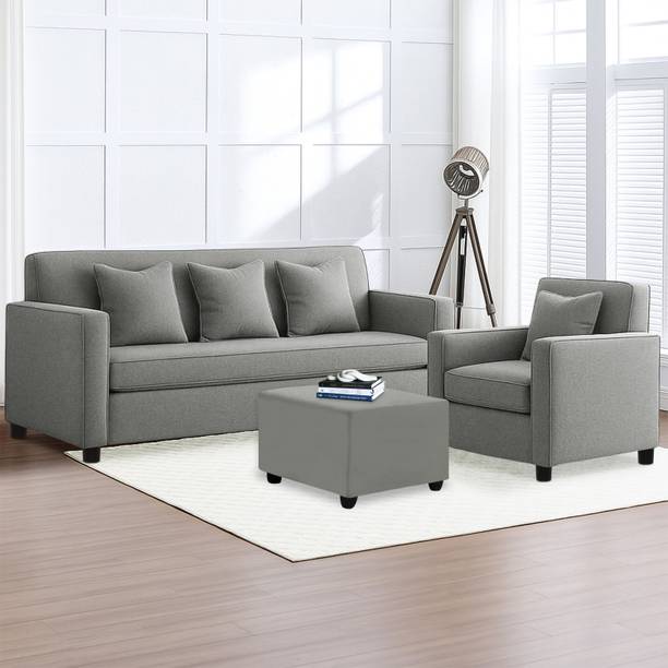 Dr Smith Modern Fabric 3+1 Seater Sofa with Single Seater & Ottoman Fabric 4 Seater  Sofa