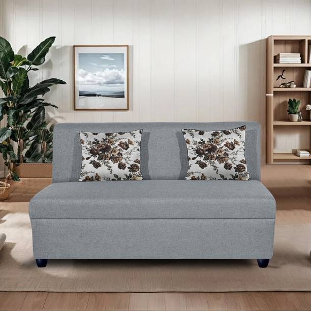 Vansh Furniture ARMLESS Fabric 2 Seater  Sofa