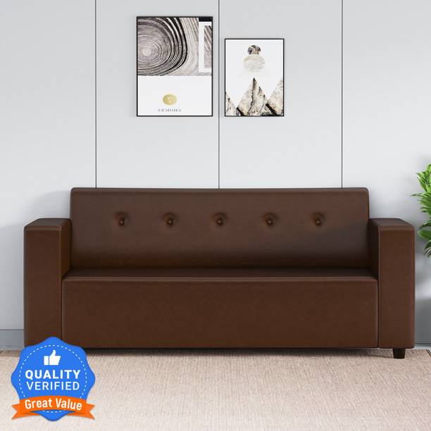 Flipkart Perfect Homes Milos Leatherette 3 Seater  Sofa