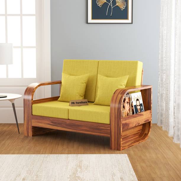 Flipkart Perfect Homes Solid Sheesham Wood 2 Seater Sofa With Side Storage For Living Room Fabric 2 Seater  Sofa