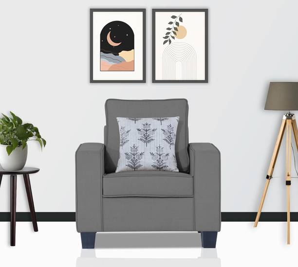 Carftjar Wooden Frame One Seater Fabric Sofa For Living Room/ Office/ Guest Room || Fabric 1 Seater  Sofa