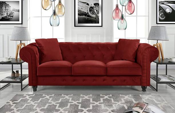 Dr Smith Chesterfield Fabric 3 Seater  Sofa