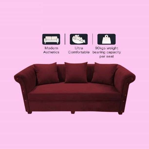 Sleep Art Comfortable Navy Blue 3 Seater Sofa | Durable Fabric | Perfect for Living Room Fabric 3 Seater  Sofa