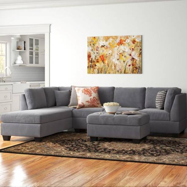 BuyFacturer Berlin Left Facing L Shape Fabric 6 Seater  Sofa