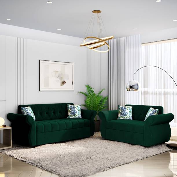 Bharat Lifestyle Alina Solid Wood 3 + 2 Sofa Set