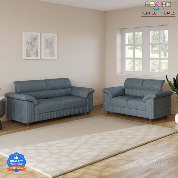 Flipkart Perfect Homes Aristo Tufted Premium Velvet Fabric 3 + 2 Sofa Set
