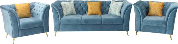 URBAN ANTIQUE Smithy Five Seater Fabric 3 + 1 + 1 Sofa Set