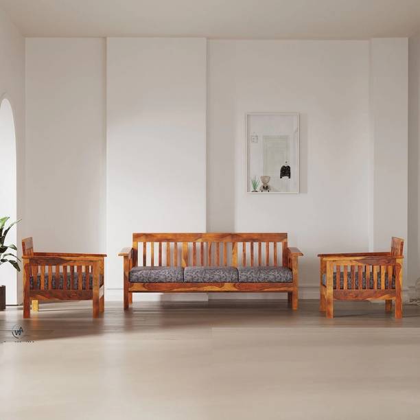 Cherry Wood Rosewood ( Sheesham ) Fabric 3 + 1 + 1 Sofa Set