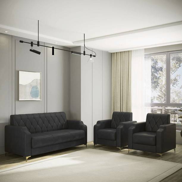 WESTIDO Leatherette 3 + 1 + 1 Sofa Set