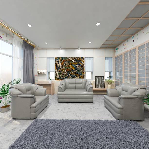 Sekar Lifestyle Butterfly Series Leatherette 3 + 2 + 1 Sofa Set