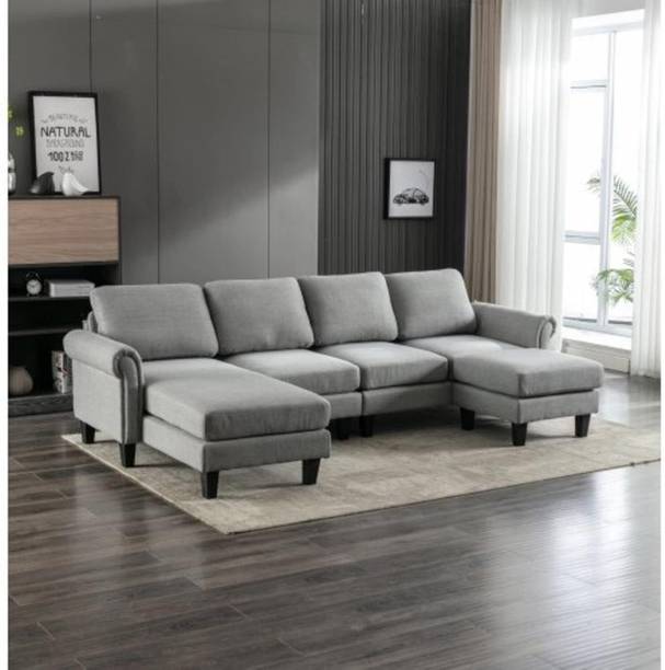 COUCHPOTATO Premium Quality LHS Velvet Fabric 3 + 2 + 1 Sofa Set
