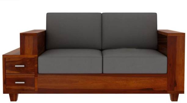 HUDDA Hudda Handicraft Solid Wood 1 Sofa for Living Room Fabric 2 Seater  Sofa