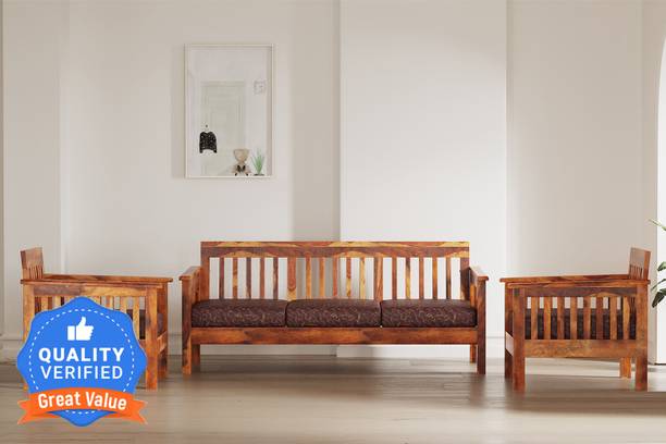 Flipkart Perfect Homes Aksi Sheesham ( Rosewood ) Solid Wood 3 + 1 + 1 Sofa Set