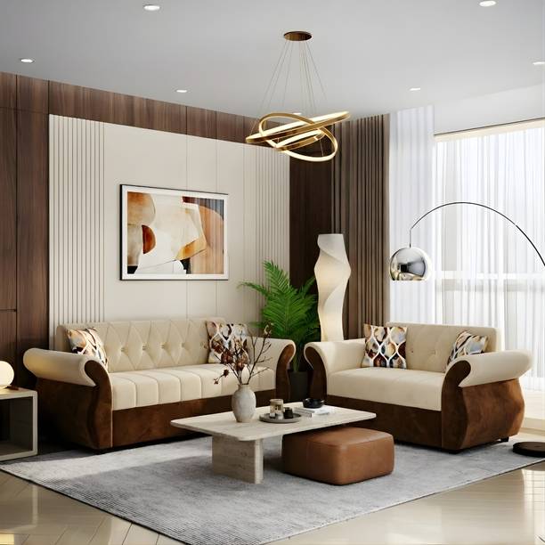 Bharat Lifestyle Alina Fabric 3 + 2 Sofa Set