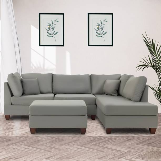 Homeify Alaska Fabric 5- to 6-Seater Sofa L Shape Sofa Set For Living Room Fabric 3 + 2 + 1 Sofa Set