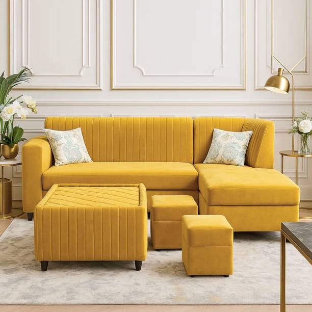 WAKESURE Premium Quality RHS Velvet Fabric 3 + 2 + 2 + 1 Sofa Set