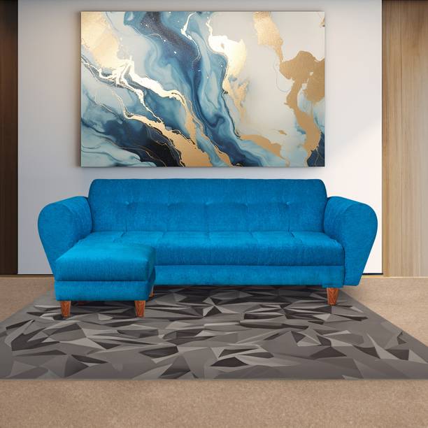 Seventh Heaven Milan 4 Seater Sofa with Ottoman, Chenille Molfino Fabric: 2 year Warranty Fabric 3 + 1 Sofa Set