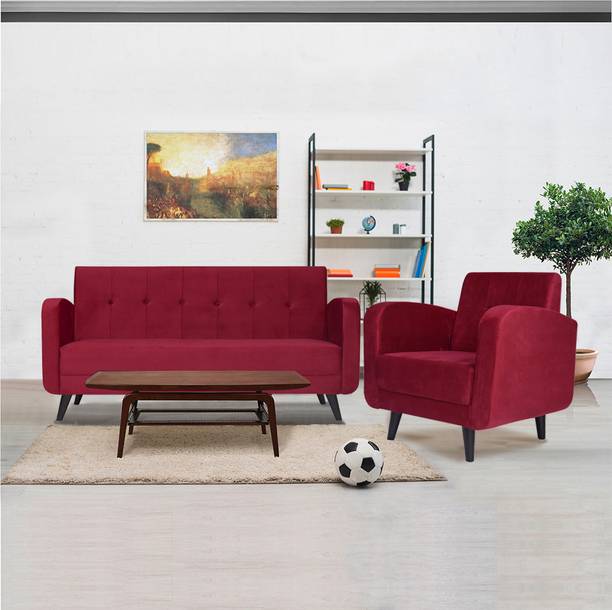 ARRA Rome Tufted Back 4 Seater Sofa Set Fabric 3 + 1 Sofa Set