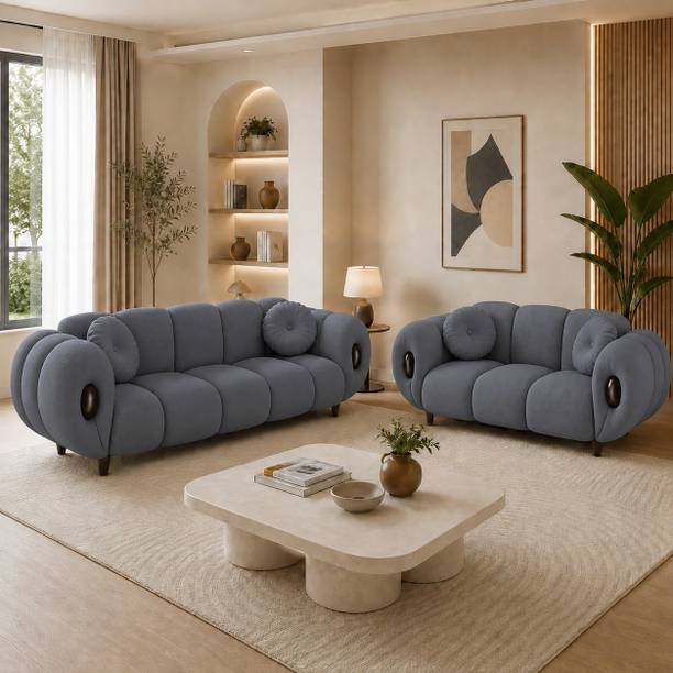 RM HOME Minotti Premium Boucle Fab Modern Design Soft Comfort Superior Craftsmanship Fabric 3 + 2 Sofa Set