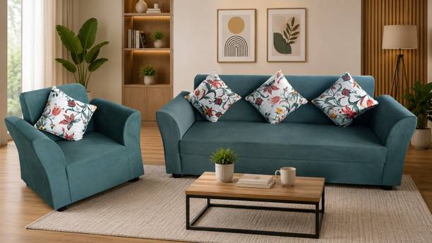 G-OMEN Axis Premium Seude Velvet Mosha Fabric Fabric 3 + 1 Sofa Set