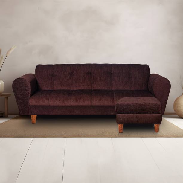 Seventh Heaven Milan 4 Seater Sofa with Ottoman, Chenille Molfino Fabric: 2 year Warranty Fabric 3 + 1 Sofa Set