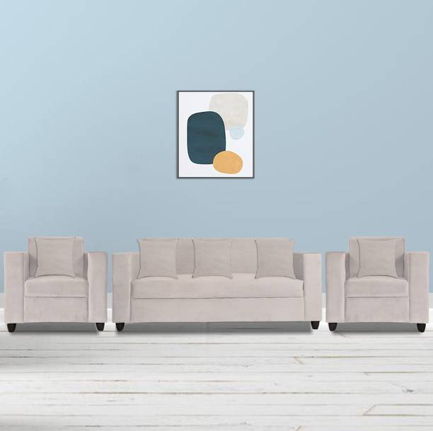WAKESURE Premium Quality Holland Velvet Fabric 3 + 1 + 1 Sofa Set