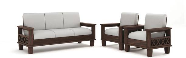 Flipkart Perfect Homes solid Wood Sofa Set/Wooden Sofa Set For Home Fabric 3 + 1 + 1 Sofa Set