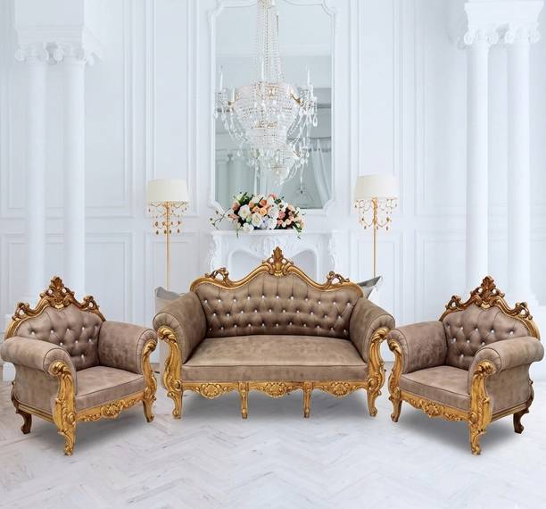 ALFAENTERPRISES Royal Classic Series Fabric 3 + 1 + 1 Sofa Set