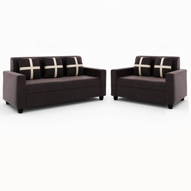 Allie Wood Rio Highback Fabric 3 + 2 Sofa Set
