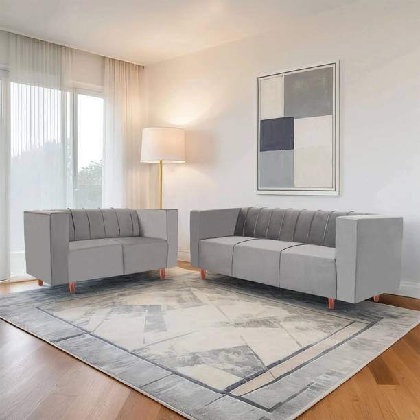 Seventh Heaven Sydney 5 Seater Sofa Set, Premium Velvet Fabric Fabric 3 + 2 Sofa Set