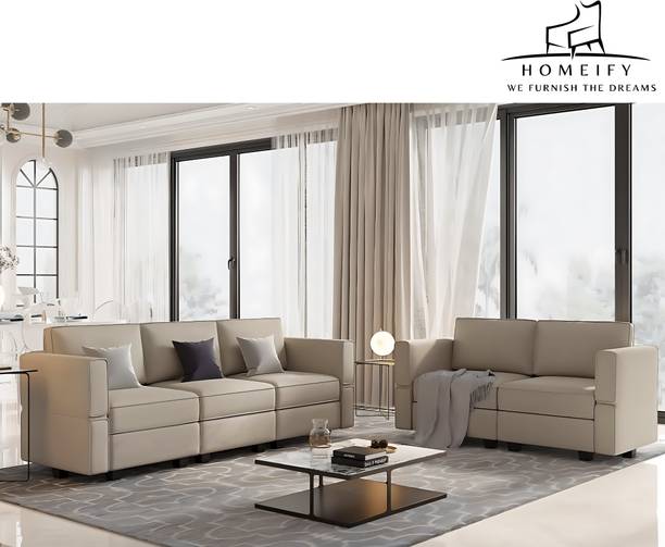 Homeify Skyler 3+2 Sofa and Loveseat Set 2 Piece Furniture Sofa Set for Living Room Fabric 5 Seater  Sofa
