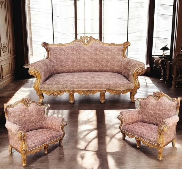 ALFAENTERPRISES Royal Majesty Series Fabric 3 + 1 + 1 Sofa Set