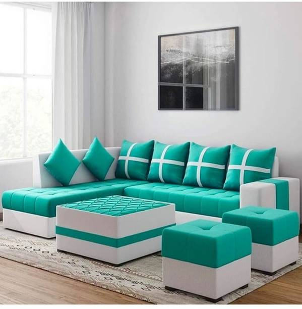TOPART L Shape Sofa Set With centr tabel B.07 Fabric 3 + 2 + 1 + 1 Sofa Set