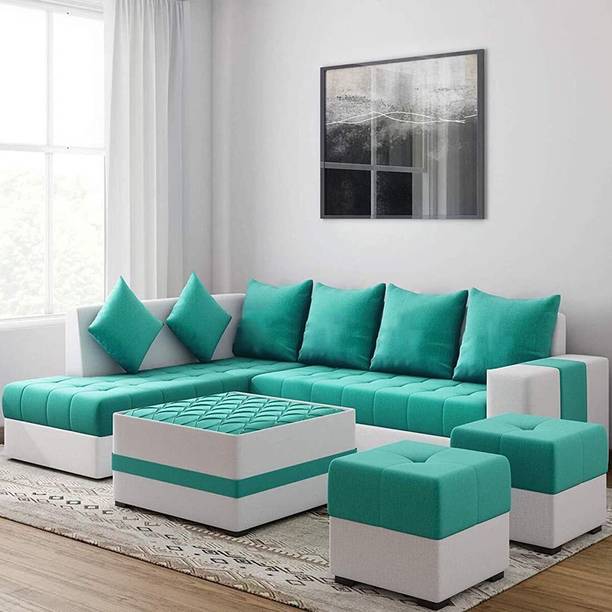 TrueValue Premium Quality L Shape LHS Molfino Fabric 8 Seater  Sofa