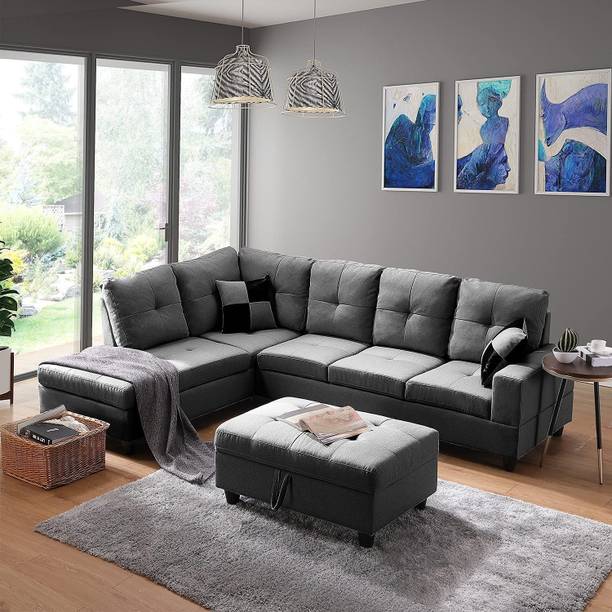 Comfort Couch Julius 6 Seater L Shape Sofa Set For Living Room Fabric 6 Seater  Sofa