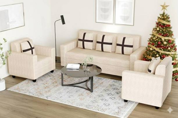 Flipkart Perfect Homes Premium Quality Velvet Fabric 3 + 1 + 1 Sofa Set