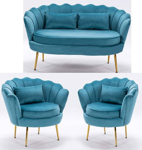 Smarts collection beautiful fabric with metal legs for your living room, bedroom, office Fabric 2 + 1 + 1 Sofa Set