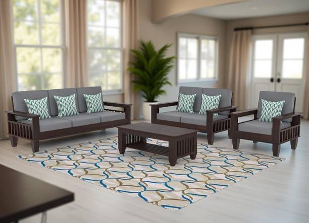 Surya Crafts Solid Sheesham Wooden Sofa Set For Living Room | Solid Wood 3 + 2 + 1 Sofa Set