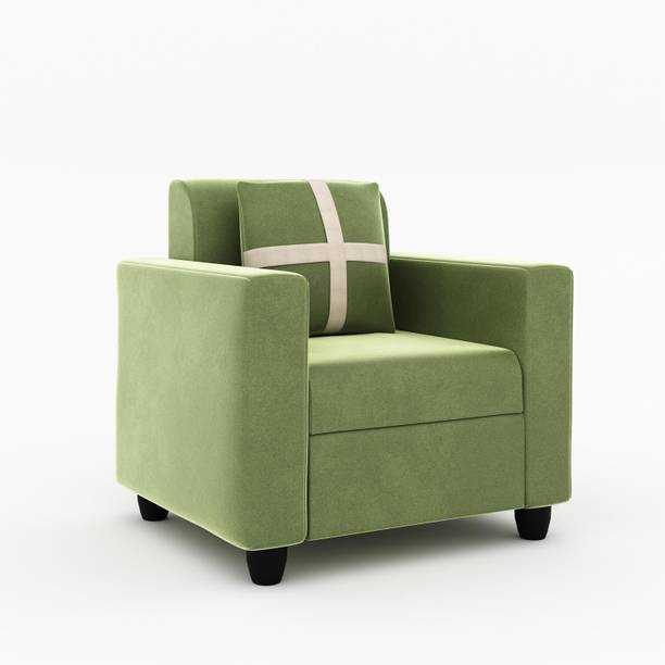 Cherry Wood Fabric 1 Seater  Sofa